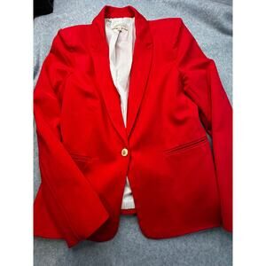 Philosophy Republic Red Single Button Ponte Knit Blazer - Size L - Gold Button